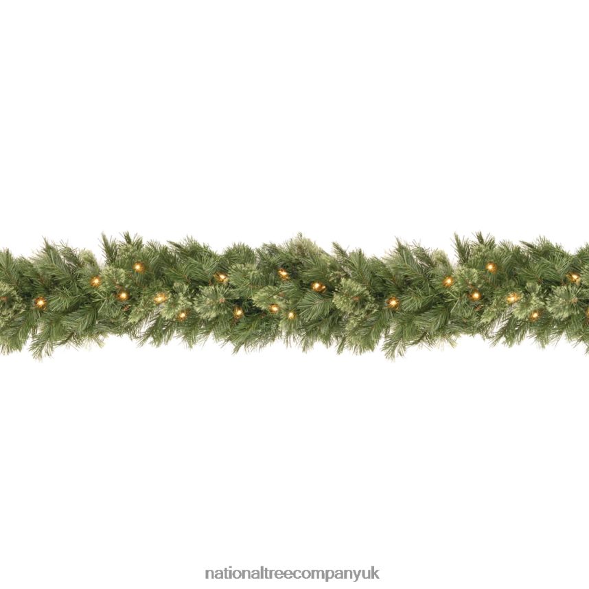 Greenery | National Tree Company 9 ft Wispy Willow Garland with Clear Lights F2L4F327